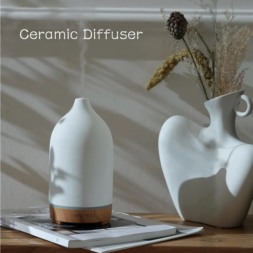 Vivitest Ceramic Essential Oil Diffuser Stone Diffuser, Ultrasonic Aromatherapy